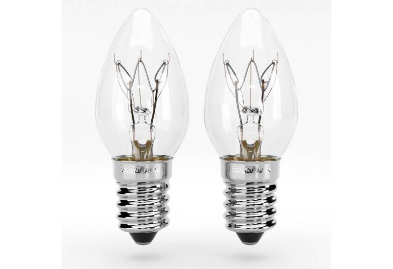 ABSINA Spezialleuchtmittel 2x Ersatzlampe 7W E14 - Salzlampe Nähmaschine Ersatzbirne Glühbirne von ABSINA