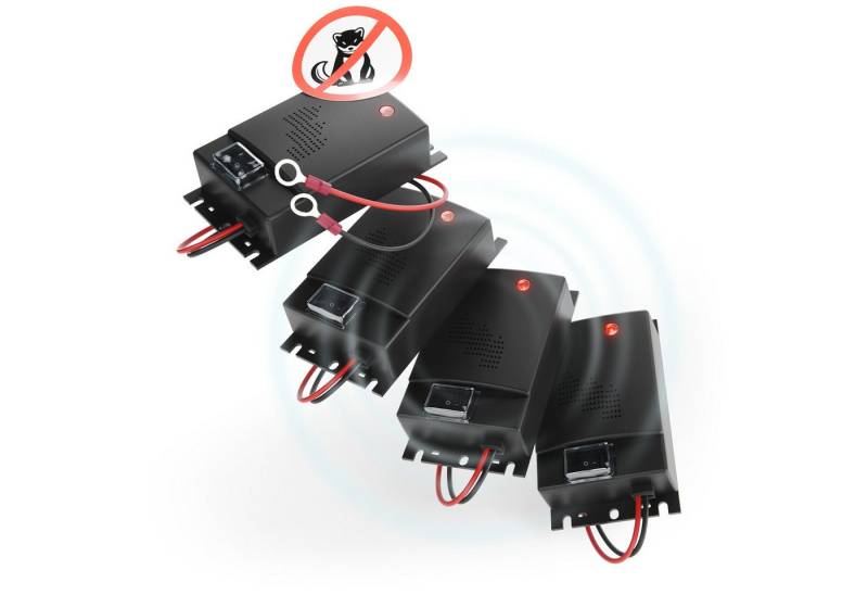 greate. Ultraschall-Tierabwehr 4x Marderschreck Auto, 12V Batterieanschluss, Motorraum, Mader Abwehr, 4-tlg. von greate.