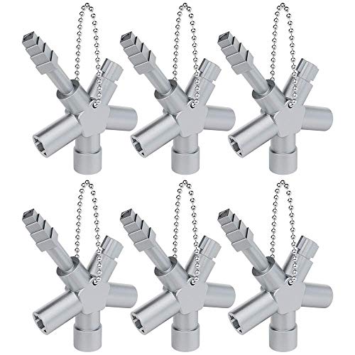 ABSINA Universalschlüssel mit 4 Profile 6er Pack - Dreikantschlüssel Vierkantschlüssel Schaltschrankschlüssel Vierkant Dreikant - Universal Schlüssel für gängige Schränke & Absperrsysteme von ABSINA