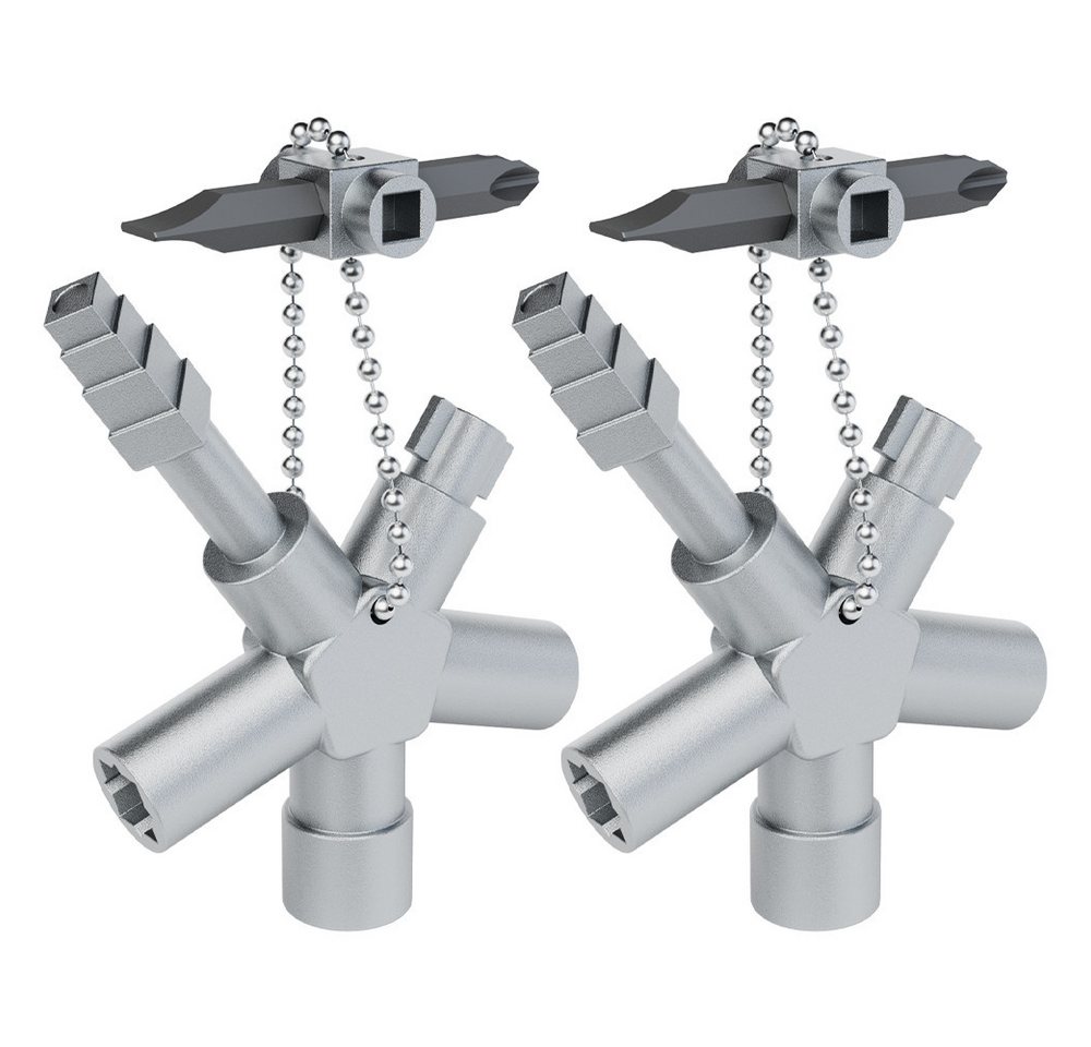 ABSINA Werkzeugset Schaltschrankschlüssel mit 7 Profile für Absperrsysteme 2er Pack, (2-St) von ABSINA
