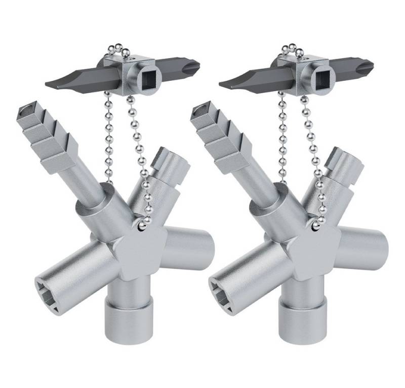 ABSINA Werkzeugset Schaltschrankschlüssel mit 7 Profile für Absperrsysteme 2er Pack, (2-St) von ABSINA