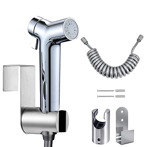 Bidet Handbrause, Badezimmer, mit 3m großer Wasserauslass Federschlauch, Wandhalterungs-Set, Closestool, Hockpfanne, Wasserblume, Bodenreinigungstuch, Windel für Badezimmer-Hygiene von ABSOK