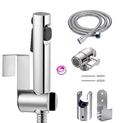 Bidet Handbrause Set, Doppelstrahl-Modus, Düse, ABS-Kunststoff, Baby-Stoffwindel-mit Wasserhahnspender, Schlauch, Wandhalterung von ABSOK