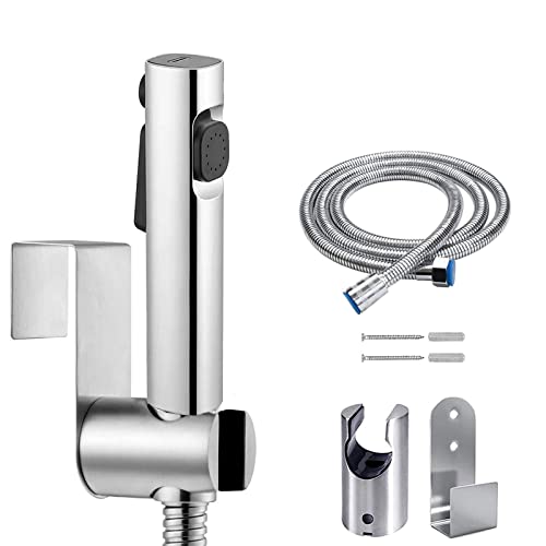 Bidet Handbrause Set, Dual-Jet-Düse, ABS-Kunststoff-Sprühgerät mit 59-Zoll-Schlauch und Halterung für Dusche Badezimmer Hygiene Toilettenpapier Windelreinigung von ABSOK