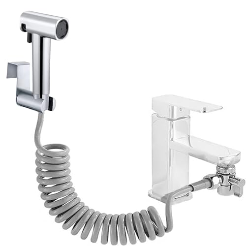 Bidet Handbrause Set, Dual-Jet-Modus, ABS-Sprühkopf mit erhöhtem Druck, Baby-Stoffwindel-Sprühset mit Wasserhahnspender, Federschläuchen, Haken von ABSOK