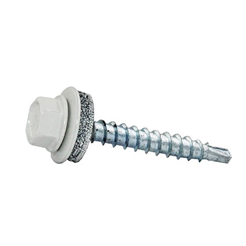 Bohrschrauben/Blechschrauben RAL 9002, Ø 4,8x35 mit 14mm Dichtscheibe, 100Stk von ABT – Befestigungstechnik