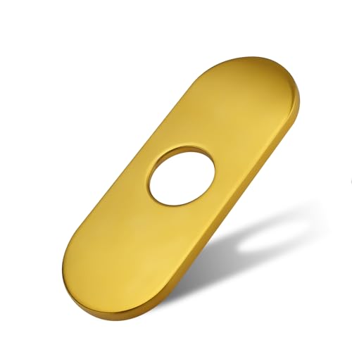 16,3 cm Deckplatte Badezimmer Waschbecken Wasserhahn Rosette, Lochabdeckung für Badezimmer Küche Armaturen Rosettenplatte Edelstahl Gebürstetes Gold von ABTIABGY