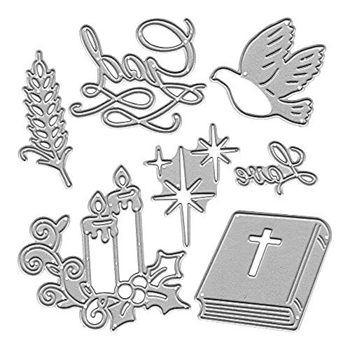 Metall Kreuz Buch Stanzschablonen, Friedenstaube Kerze Stanzformen Prägeschablonen Vorlage Form für Karten Scrapbooking und DIY Handwerk Album Papier Karte Dekor Metall Kreuz Buch Stanzschablonen, Friedenstaube Kerze Stanzformen Prägeschablonen Vorlage Form für Karten Scrapbooking und DIY Handwerk Album Papier Karte Dekor von ABTOLS