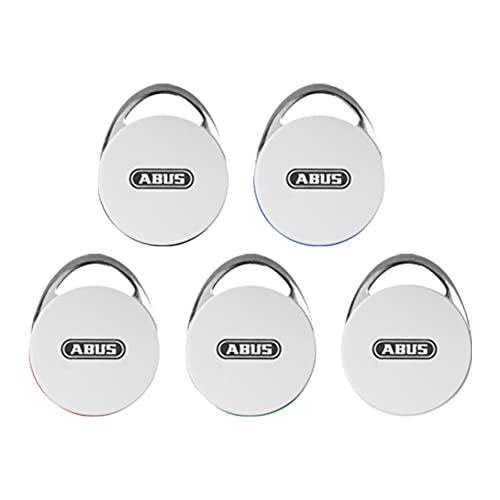 5 Stück ABUS WAppLoxx Transponder Schwarz Schließmedium für digitale Zylinder kontaktloses robustes Schließsystem | polierter Edelstahl + Weiß von ABUS