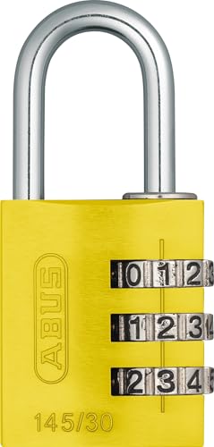 ABUS 465819-145/30_AMARILLO_B Candado aluminio combinacion 30 mm 3 dígitos amarillo blister, Giallo von ABUS