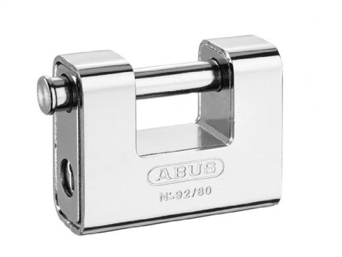 ABUS Monobloc Vorhängeschloss 92/65 gl.-8511 - gleichschließend - Messing-Schloss mit Stahlmantel - für Automaten, Rollgitter u. v. m. - mit dickem Bolzen - ABUS-Sicherheitslevel 7 - Silber von ABUS