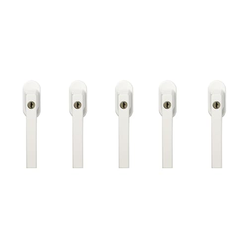 ABUS Abschließbarer Fenstergriff FG110 - Fensterknauf mit Druckzylinder, gleichschließend - ABUS-Sicherheitslevel 2-94586 - Weiß - 5er Set von cartrend