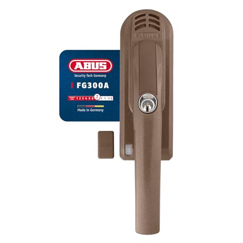 ABUS Abschließbarer Fenstergriff FG300A AL0125 - Fensterknauf mit Druckzylinder und Alarmfunktion, gleichschließend - ABUS-Sicherheitslevel 7 - 71895 - Braun von ABUS