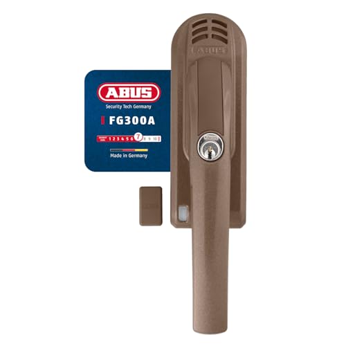 ABUS Abschließbarer Fenstergriff FG300A AL0145 - Fensterknauf mit Druckzylinder und Alarmfunktion, gleichschließend - ABUS-Sicherheitslevel 7 - 71896 - Braun von ABUS