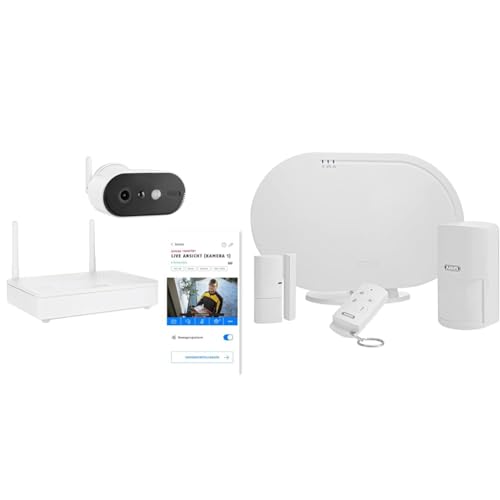 ABUS Akku-Kamera Pro mit Basisstation PPIC91000 Smarte kabellose Überwachungskamera & Funk-Alarmanlage Smartvest Basis-Set Einbruchmeldeanlage ABUS Akku-Kamera Pro mit Basisstation PPIC91000 Smarte kabellose Überwachungskamera & Funk-Alarmanlage Smartvest Basis-Set Einbruchmeldeanlage von ABUS
