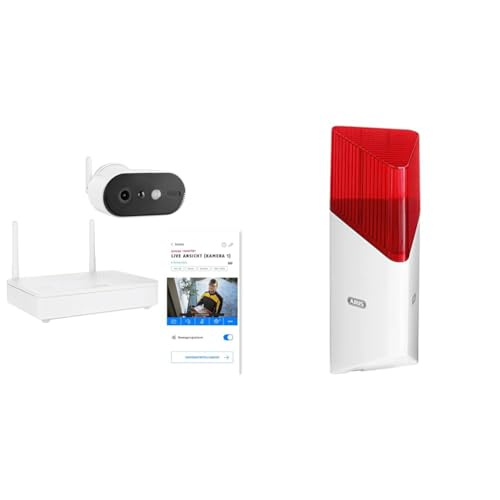 ABUS Akku-Kamera Pro mit Basisstation PPIC91000 Smarte kabellose Überwachungskamera & Funk-Sirene Smartvest für Funk-Alarmanlage | bis zu 100 db Lautstärke ABUS Akku-Kamera Pro mit Basisstation PPIC91000 Smarte kabellose Überwachungskamera & Funk-Sirene Smartvest für Funk-Alarmanlage | bis zu 100 db Lautstärke von ABUS
