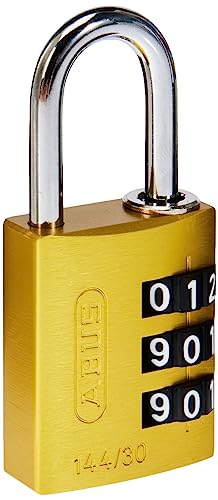 ABUS Aluminium-Zahlenschloss 144/30 gelb mit großen Zahlen, 80792 von ABUS