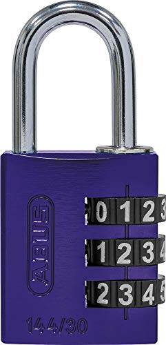 ABUS Aluminium-Zahlenschloss 144/30 lila mit großen Zahlen, 80794 von ABUS