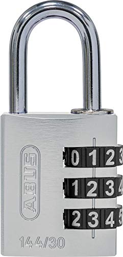 ABUS Aluminium-Zahlenschloss 144/30 Silber mit großen Zahlen, 80798 von ABUS