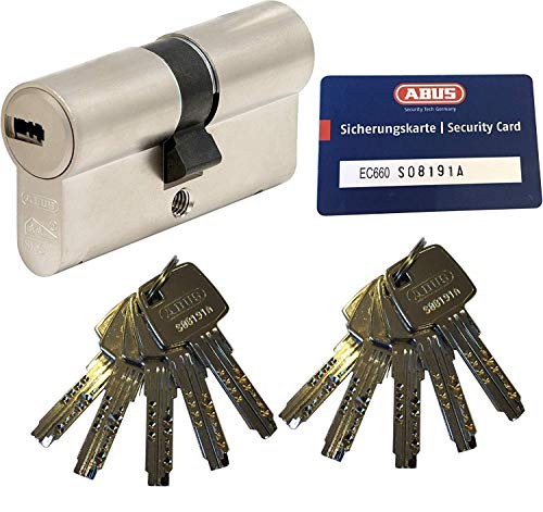 ABUS EC660 Profil-Doppelzylinder Länge (a/b) 30/50mm (c=80mm) mit 10 Schlüssel, mit Sicherungskarte … von ABUS