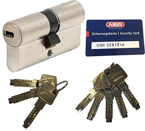 ABUS EC660 Profil-Doppelzylinder Länge (a/b) 30/65mm (c=95mm) mit 8 Schlüssel, mit Sicherungskarte … von ABUS