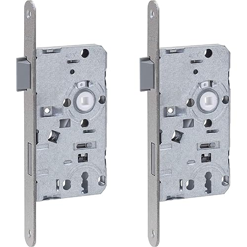 ABUS - Einsteckschloss für Zimmertüren ES BB L S 55 72 20-61673, Silber (Packung mit 2) von ABUS