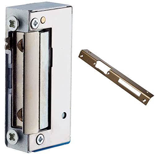 ABUS Elektrischer Türöffner ET75 - für linke und rechte Türen - 9-16 V Nennspannung - mit Hebel zur mechanischen Entriegelung & Tür-Winkelschließblech für DIN-Links Türen, hammerschlag-gold, 21534 ABUS Elektrischer Türöffner ET75 - für linke und rechte Türen - 9-16 V Nennspannung - mit Hebel zur mechanischen Entriegelung & Tür-Winkelschließblech für DIN-Links Türen, hammerschlag-gold, 21534 von ABUS