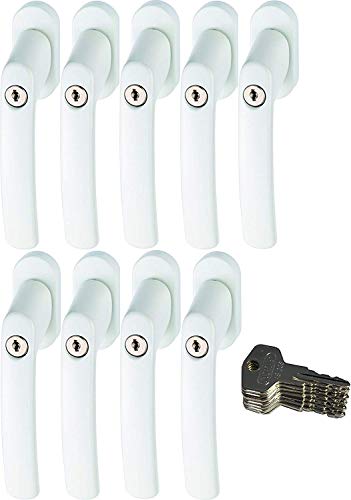 ABUS FG200 W SB abschließbarer Fenstergriff, weiß im Set 9 Stück von ABUS