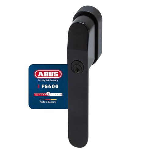 ABUS Abschließbarer Fenstergriff FG400 – mit Druckzylinder und Schlüssel – Kindersicherung und Einbruchschutz – universell passend – gleichschließend AL0145 – Sicherheitslevel 5 – Schwarz von ABUS