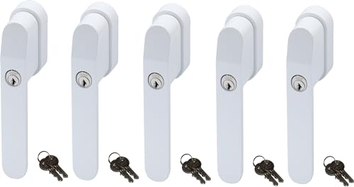ABUS FG400W, abschließbarer Fenstergriff in weiß im Set 5 Stück, alle gleichschließend AL0145 mit zehn Schlüsseln von ABUS