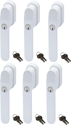 ABUS FG400W, abschließbarer Fenstergriff in weiß im Set 6 Stück, alle gleichschließend AL0145 mit zwölf Schlüsseln ABUS FG400W, abschließbarer Fenstergriff in weiß im Set 6 Stück, alle gleichschließend AL0145 mit zwölf Schlüsseln von ABUS