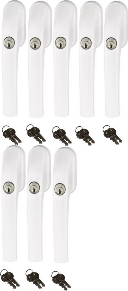 ABUS Fenstergriff Abus FG300 abschließbarer Fenstergriff weiß, silber, braun, 8er Set von ABUS