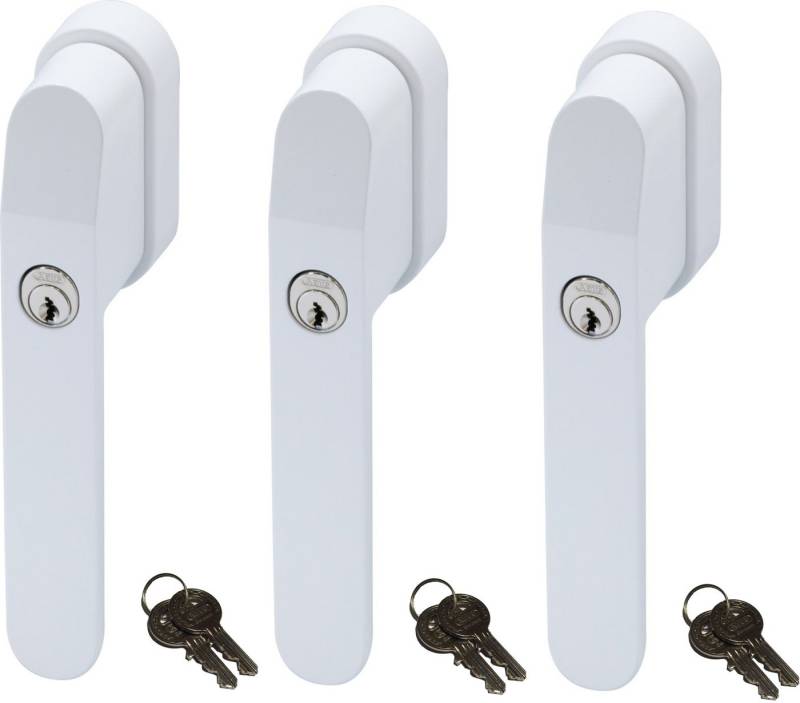 ABUS Fenstergriff FG400 abschließbarer Fenstergriff, gleichschließend, 3er Set, abschließbar, Kindersicherung von ABUS