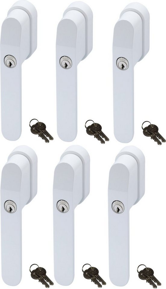 ABUS Fenstergriff FG400 abschließbarer Fenstergriff, gleichschließend, 6er Set von ABUS