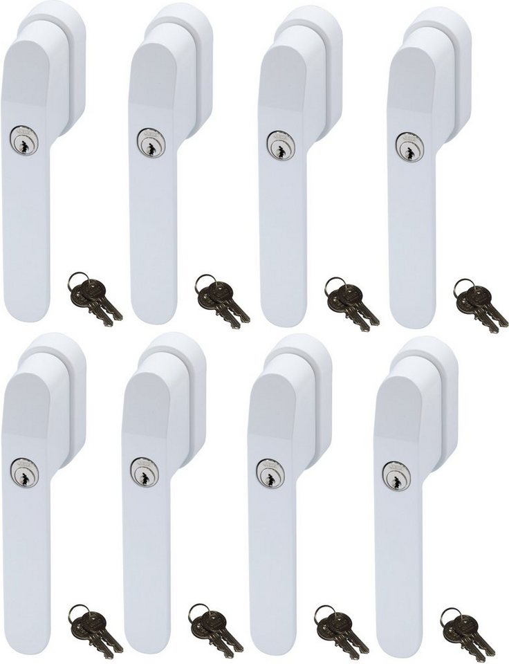 ABUS Fenstergriff FG400 abschließbarer Fenstergriff, gleichschließend, 8er Set, abschließbar, Kindersicherung von ABUS