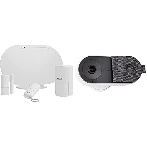 ABUS Funk-Alarmanlage Smartvest Basis-Set Einbruchmeldeanlage inkl. Bewegungsmelder & Öffnungsmelder + WLAN Überwachungskamera - Privacy Innen-Kamera PPIC31020 - mit Privatsphäre-Modus von ABUS