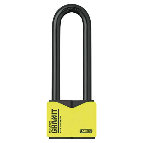 ABUS Granit Vorhängeschloss 37/55HB100 mit hohem Bügel - für den Außeneinsatz - aus gehärtetem Spezialstahl - ABUS-Sicherheitslevel 10 - Schwarz/Gelb von ABUS