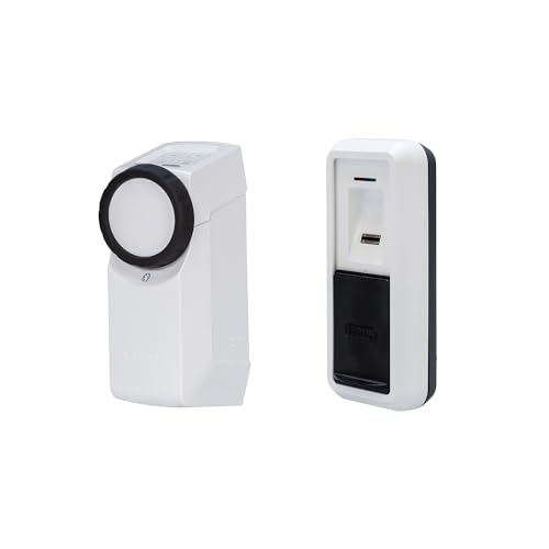 ABUS HomeTec Pro Bluetooth® CFA3100 - Elektronisches Türschloss Weiß und ABUS HomeTec Pro Bluetooth®-Fingerscanner CFS3100 für den HomeTec Pro Bluetooth®-Türschlossantrieb CFA3100 - Weiß Set von ABUS