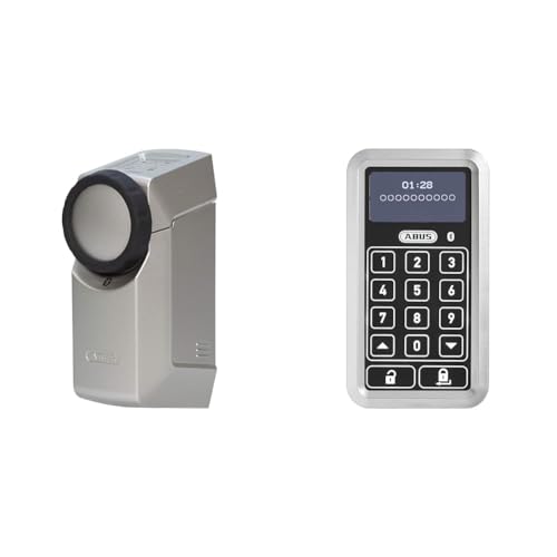 ABUS HomeTec Pro Bluetooth CFA3100 - Elektronisches Türschloss - Silber + Bluetooth-Tastatur CFT3100 - Silber von ABUS