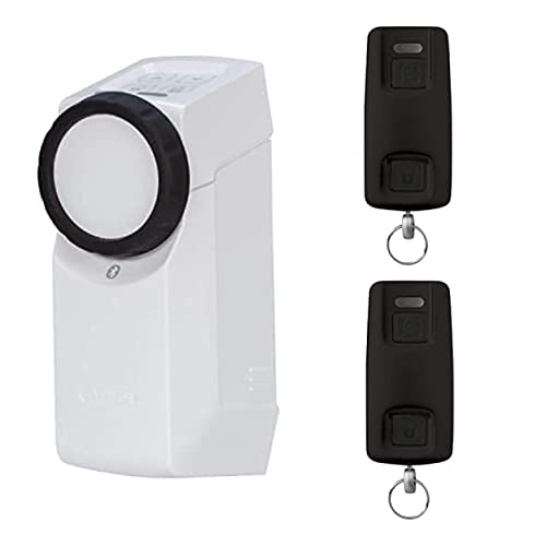 ABUS HomeTec Pro Bluetooth CFA3100 - Elektronisches Türschloss - Weiß + 2 x Bluetooth-Fernbedienung CFF3100 - Schwarz von ABUS