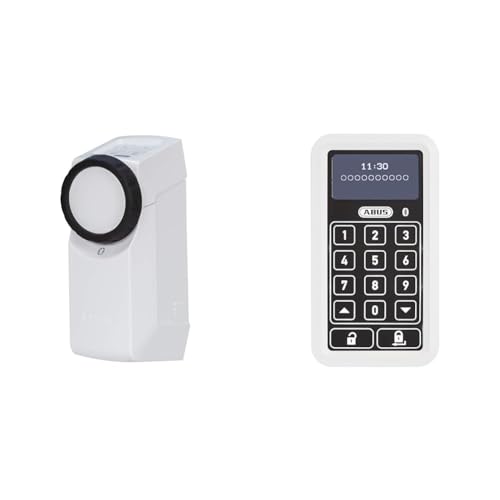ABUS HomeTec Pro Bluetooth CFA3100 - Elektronisches Türschloss - Weiß + Bluetooth-Tastatur CFT3100 - Weiß von ABUS