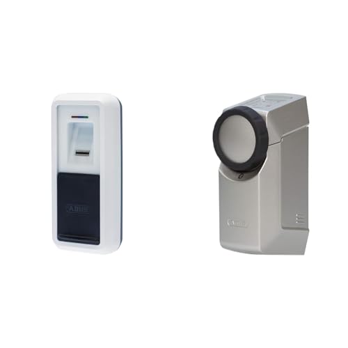 ABUS HomeTec Pro Bluetooth-Fingerscanner CFS3100 - Weiß + Bluetooth CFA3100 - Elektronisches Türschloss - Silber von ABUS