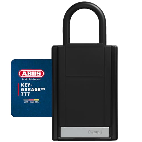 ABUS KeyGarage 777 - Schlüsselbox mit Bügel zur Befestigung - mit Tastencode - für Schlüssel oder kleine Wertgegenstände - Schwarz-Silber von ABUS