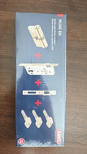 Türschloss-Set – Einsteckschloss 45 mm + Zylinder 35/35 mm + Schließblech + 3 Schlüssel – ROSTFREI -ABUS MLi45 Kit von ABUS