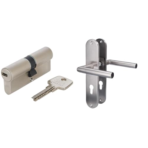 ABUS Profil-Zylinder D6XNP 30/30 mit Codekarte und 5 Schlüsseln, 48297 & Alpertec Edelstahl Conte — Langschild Arnitur verschiedene Ausführungen, 28015510 ABUS Profil-Zylinder D6XNP 30/30 mit Codekarte und 5 Schlüsseln, 48297 & Alpertec Edelstahl Conte — Langschild Arnitur verschiedene Ausführungen, 28015510 von ABUS