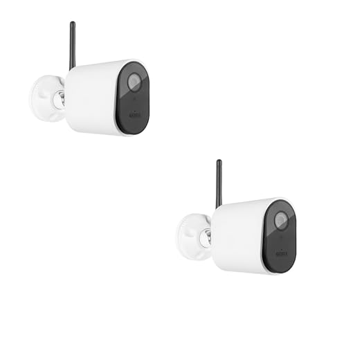 ABUS SmartLook Überwachungskamera, 2er Set - mit Bewegungserkennung, Objekterkennung, 4K-Aufzeichnung, Push-Benachrichtigung, Nachtsicht, Mikrofon, Speicherkarte, Masking und App - Weiss von ABUS