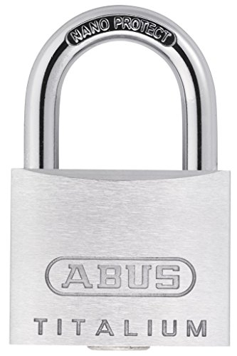 ABUS Titalium Vorhängeschloss 80TI/45 gl.-8011 - gleichschließend - Kellerschloss mit leichtem, massiven Schlosskörper aus Spezial-Aluminium - ABUS-Sicherheitslevel 7 - Silber von ABUS