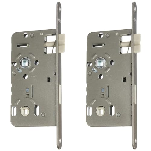 ABUS Tür-Einsteckschloss ES Bad Universal S silber 58395 (Packung mit 2) von ABUS