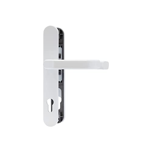 ABUS Türbeschlag SRG92N W - Drückergarnitur für Haustüren - mit beidseitiger Türklinke - für Türen mit schmalen Rahmen - Weiß von ABUS