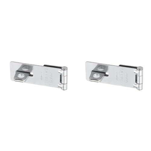 ABUS Überfalle 200/75 - Vorrichtung für Vorhängeschlösser - für einschlagende Türen - 01607 - ABUS-Sicherheitslevel 2 - Silberfarben (Packung mit 2) von ABUS